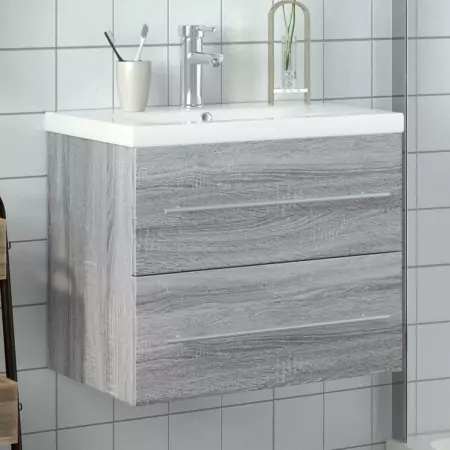 Mobile da Bagno con Lavabo Integrato Grigio Sonoma