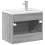 Mobile da Bagno con Lavabo Integrato Grigio Sonoma