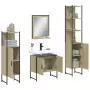 Set Mobili da Bagno 4 pz Rovere Sonoma in Legno Multistrato