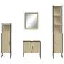 Set Mobili da Bagno 4 pz Rovere Sonoma in Legno Multistrato