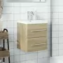 Mobile da Bagno con Lavabo Integrato Rovere Sonoma