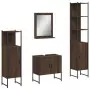 Set Mobili da Bagno 4 pz Rovere Marrone in Legno Multistrato