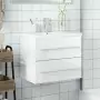 Mobile da Bagno con Lavabo Integrato Bianco Lucido