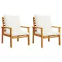 Set Salotto da Giardino 4pz con Cuscini Legno Massello Acacia