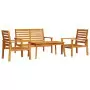 Set Salotto da Giardino 4 pz in Legno Massello di Acacia