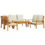 Set Salotto da Giardino 5 pz con Cuscini Legno Massello Acacia