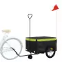 Rimorchio da Bici Nero e Verde 45 kg in Ferro