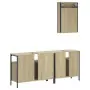 Set Mobili da Bagno 3 pz Rovere Sonoma in Legno Multistrato