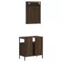 Set Mobili da Bagno 2 pz Rovere Marrone in Legno Multistrato