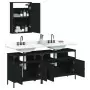 Set Mobili da Bagno 3 pz Nero in Legno Multistrato