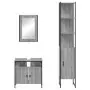 Set Mobili da Bagno 3 pz Grigio Sonoma in Legno Multistrato