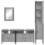 Set Mobili da Bagno 4 pz Grigio Sonoma in Legno Multistrato