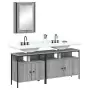 Set Mobili da Bagno 3 pz Grigio Sonoma in Legno Multistrato