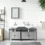 Set Mobili da Bagno 3 pz Grigio Sonoma in Legno Multistrato