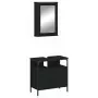 Set Mobili da Bagno 2 pz Nero in Legno Multistrato