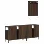 Set Mobili da Bagno 3 pz Rovere Marrone in Legno Multistrato