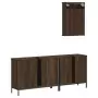 Set Mobili da Bagno 3 pz Rovere Marrone in Legno Multistrato