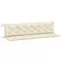 Cuscini Panca Giardino 2pz Bianco Crema 200x50x7 Tessuto Oxford