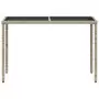 Tavolo Giardino Piano Vetro Grigio Chiaro 115x54x74 Polyrattan