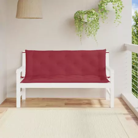 Cuscini per Panca 2 pz Rosso Vino 150x50x7 cm in Tessuto Oxford