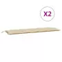 Cuscini Panca da Giardino 2pz Beige 180x50x7 cm Tessuto Oxford