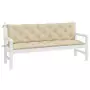 Cuscini Panca da Giardino 2pz Beige 180x50x7 cm Tessuto Oxford