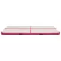 Tappetino Ginnastica Gonfiabile con Pompa 500x100x15cm PVC Rosa