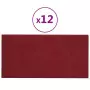 Pannelli Murali 12 pz Rosso Vino 30x15 cm in Velluto 0,54 m²