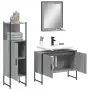 Set Mobili da Bagno 3 pz Grigio Sonoma in Legno Multistrato