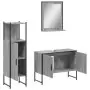 Set Mobili da Bagno 3 pz Grigio Sonoma in Legno Multistrato