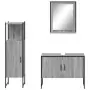 Set Mobili da Bagno 3 pz Grigio Sonoma in Legno Multistrato