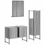 Set Mobili da Bagno 3 pz Grigio Sonoma in Legno Multistrato