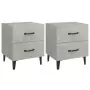 Comodini 2 pz Grigio Cemento 40x35x47,5 cm