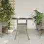 Tavolo da Giardino Piano in Vetro Grigio 80x80x75 cm Polyrattan