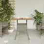 Tavolo Giardino Piano Legno Acacia Grigio 80x80x75cm Polyrattan