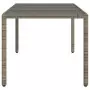 Tavolo da Giardino Piano in Vetro Grigio 190x90x75cm Polyrattan