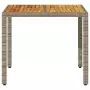 Tavolo Giardino Piano Legno Acacia Grigio 90x90x75cm Polyrattan