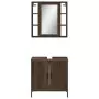 Set Mobili da Bagno 2 pz Rovere Marrone in Legno Multistrato