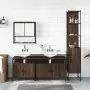 Set Mobili da Bagno 4 pz Rovere Marrone in Legno Multistrato