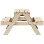 Tavolo da Picnic per Bambini 88x97x52 cm Legno Massello di Pino