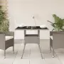 Tavolo Giardino Piano Vetro Grigio Chiaro 80x80x75cm Polyrattan