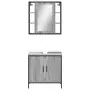 Set Mobili da Bagno 2 pz Grigio Sonoma in Legno Multistrato