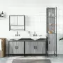 Set Mobili da Bagno 4 pz Grigio Sonoma in Legno Multistrato