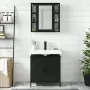 Set Mobili da Bagno 2 pz Nero in Legno Multistrato