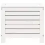 Poggiapiedi da Giardino Bianco 62x31,5x52cm Legno Massello Pino