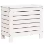 Poggiapiedi da Giardino Bianco 62x31,5x52cm Legno Massello Pino