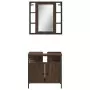 Set Mobili da Bagno 2 pz Rovere Marrone in Legno Multistrato