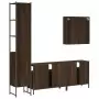 Set Mobili da Bagno 4 pz Rovere Marrone in Legno Multistrato