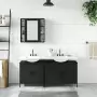 Set di Mobili da Bagno 3 pz Nero in Legno Multistrato