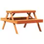 Tavolo da Picnic Marrone Cera 105x134x75 cm Legno Massello Pino